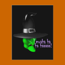Scary Halloween Witch postcards