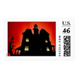 Scary Haunted House Halloween Stamps