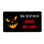 Scary Jack o lantern Halloween baking labels