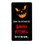 Scary Jack o lantern Halloween baking labels