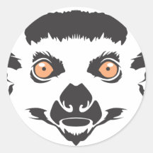 Scary Lemur Round Sticker