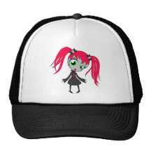 Scary Little Creepy Girl Mesh Hats