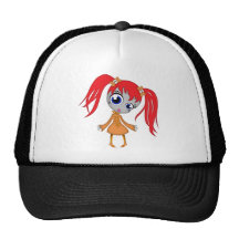 Scary Little Creepy Girl Mesh Hats
