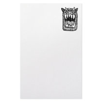 Scary Monster - Black Stationery Paper