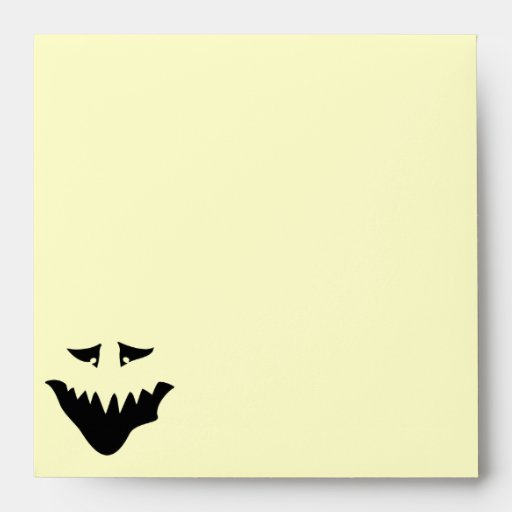 Scary Monster Face. Black. Envelopes