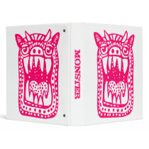 Scary Monster - Neon Red 3 Ring Binder