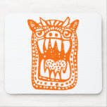 Scary Monster - Orange Mouse Pads