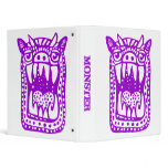 Scary Monster - Purple 3 Ring Binder