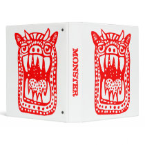 Scary Monster - Red 3 Ring Binder