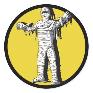 Scary Mummy and Full Moon Products sticker