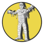 Scary Mummy and Full Moon Products Round Stickers