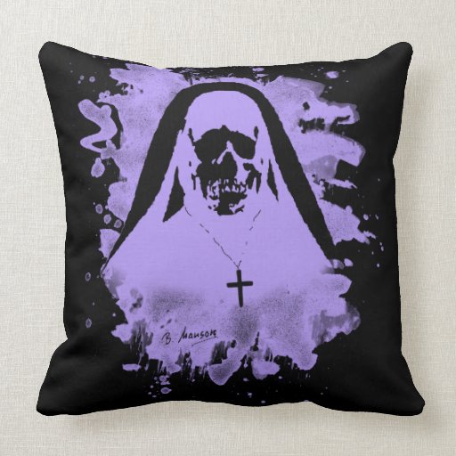 Scary now - violet throw pillow Zazzle