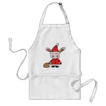 Scary Pink Xmas Bunny Aprons