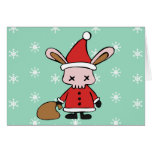Scary Pink Xmas Bunny Card