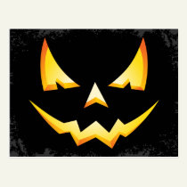 Scary Pumpkin Custom Halloween Postcard postcards