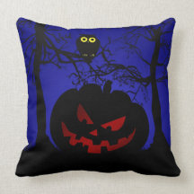 Scary Pumpkin Halloween Decorative Pillows