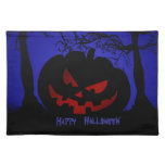 Scary Pumpkin Halloween Decorative Place Mat
