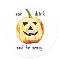 Scary Pumpkin Round Sticker