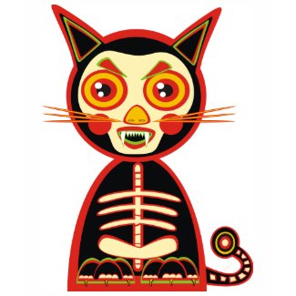 Scary Retro Skull Cat shirt