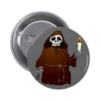 Scary Skeleton Monk 2 Inch Round Button