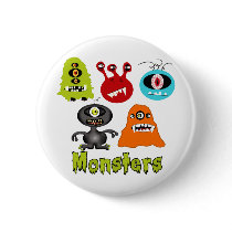 Scary Spooky Monsters Aliens Creatures buttons