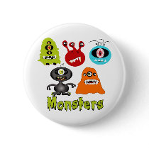 Scary Spooky Monsters Aliens Creatures buttons