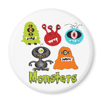 Scary Spooky Monsters Aliens Creatures magnets