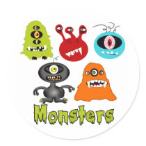 Scary Spooky Monsters Aliens Creatures stickers