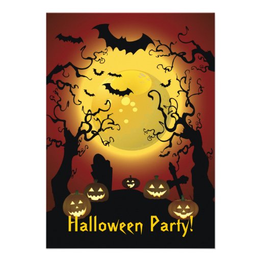 Scary Trees Halloween Party Invitation