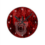 Scary Vampire Lady in Blood Wall Clock