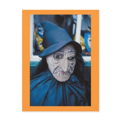 Scary Witch Mask Post Cards by MyOtherPlanet