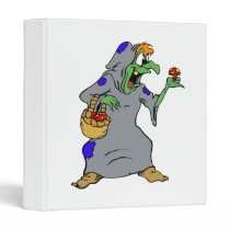Scary witch with poison mushrooms binders