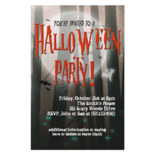 Scary Woods Halloween Party Invitation flyer