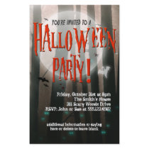 Scary Woods Halloween Party Invitation Flyer