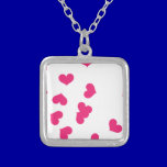 SCATTER05 HOT PINK HARTS RANDOM SCATTERED GIRLY LO necklaces