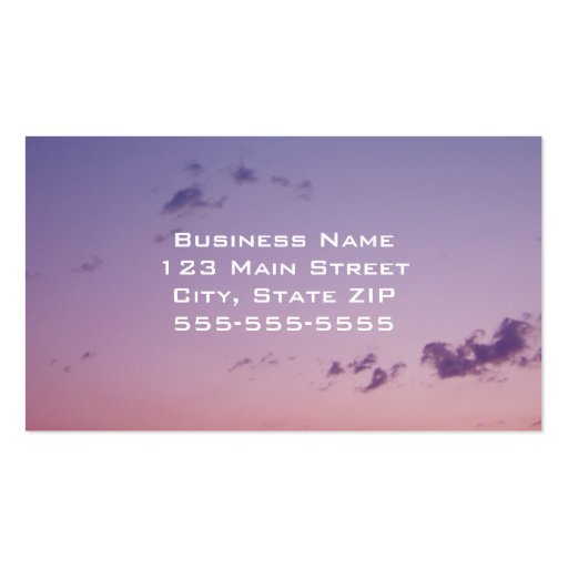 Scattered Clouds Business Card (back side)