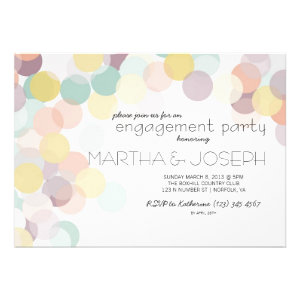 Scattered Confetti Spring Engagement Party Custom Announcements