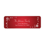 Scattered Snowflakes Holiday Address Labels (red)