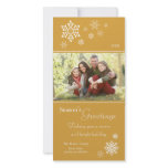 Scattered Snowflakes Holiday Photocard (gold) Photo Greeting Card