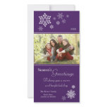 Scattered Snowflakes Holiday Photocard (purple) Customized Photo Card