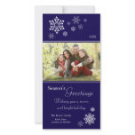 Scattered Snowflakes Holiday Photocard (sapphire) Picture Card