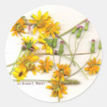 Scattered wildflowers in yellow and white stickers