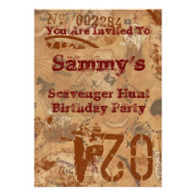 Scavenger Hunt Birthday Invite