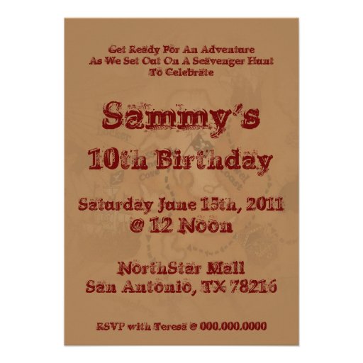 Scavenger Hunt Birthday Invite