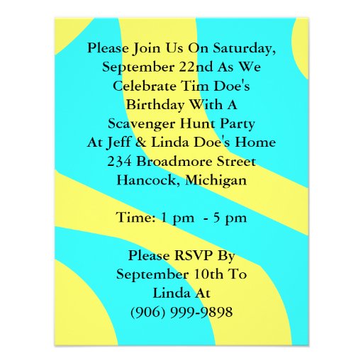 Scavenger Hunt Map Party Theme Invitations
