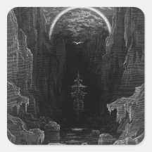 Scene from 'The Rime of the Ancient Mariner' Square Stickers