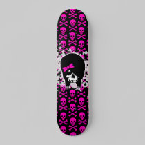 Scene Girl Skull Skateboard