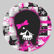 Scene Kid Girl Skull Stickers