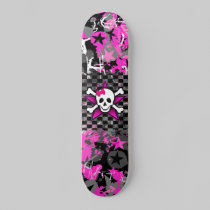 Scene Kid Girly Skull Skateboard Deck