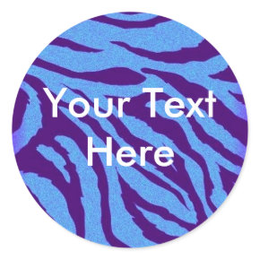 Scene Queen Style Blue Indigo Zebra Animal Print Sticker